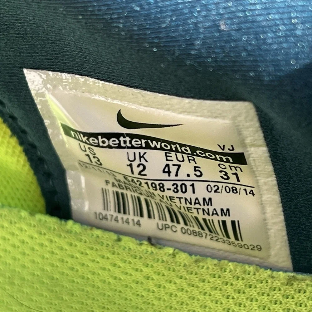 Nike Shoes Men Size 13 Free 5.0 Running Athletic Sneakers 642198-301 Teal